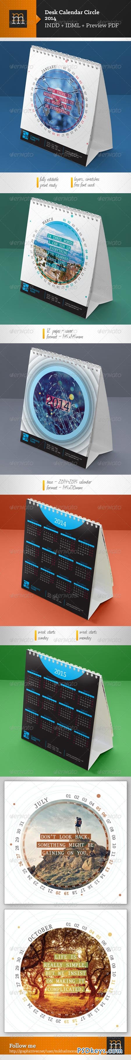 Desk Calendar-4 2014 Circle 6402448