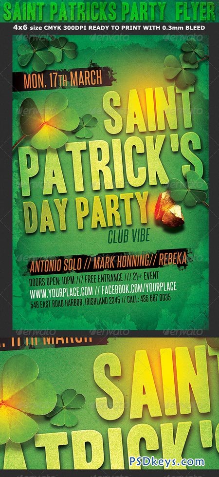 Saint Patrick's Party Flyer Template 6951773