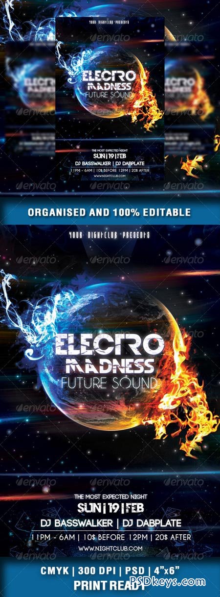 Electro Madness Party Flyer Vol3 6950675