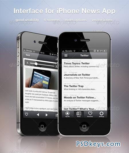 Interface for iPhone News App 2418437