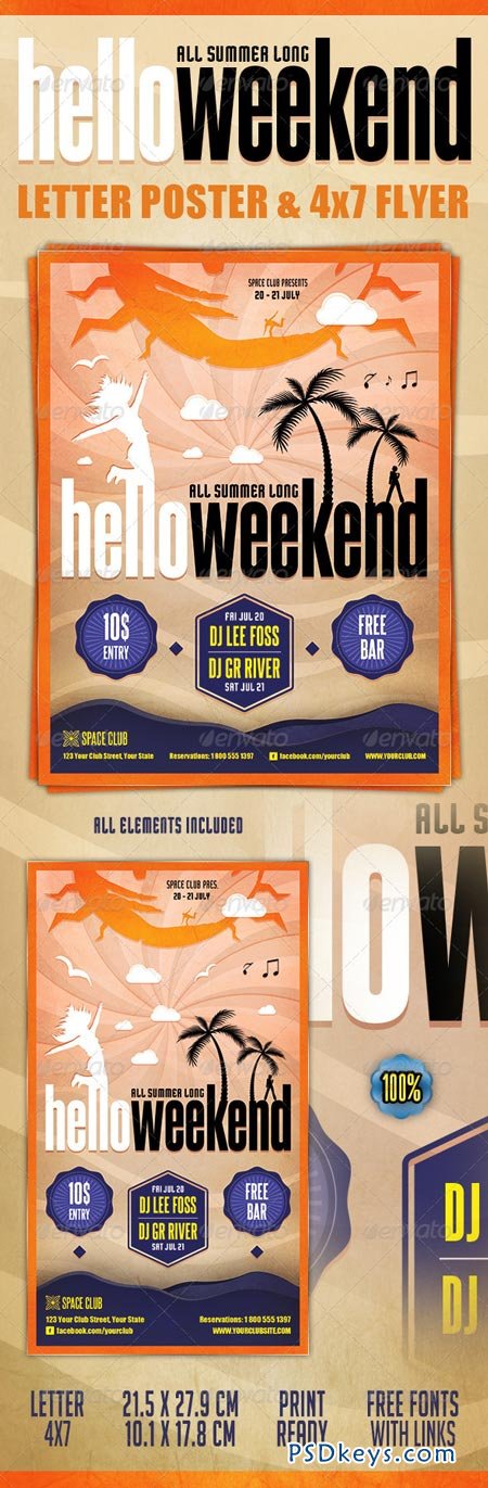 Hello Weekend Poster & Flyer 2493495