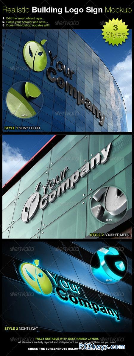 Realistic Building Logo Sign Mock-Up 2484442