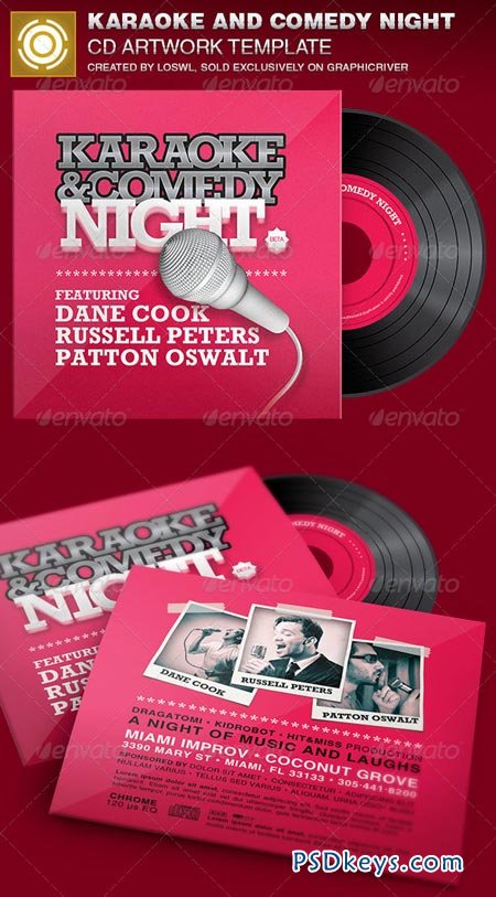 Karaoke and Comedy Night CD Artwork Template 6962410