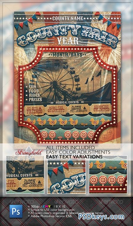 Vintage County Fair Carnival Flyer 1448219