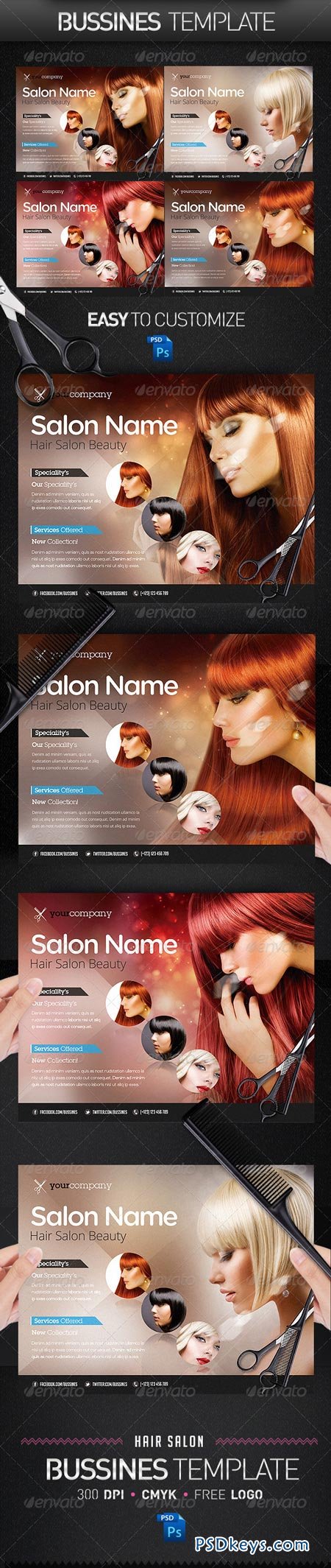 Hair Salon PRO Bussines Promotional Flyer 3950786