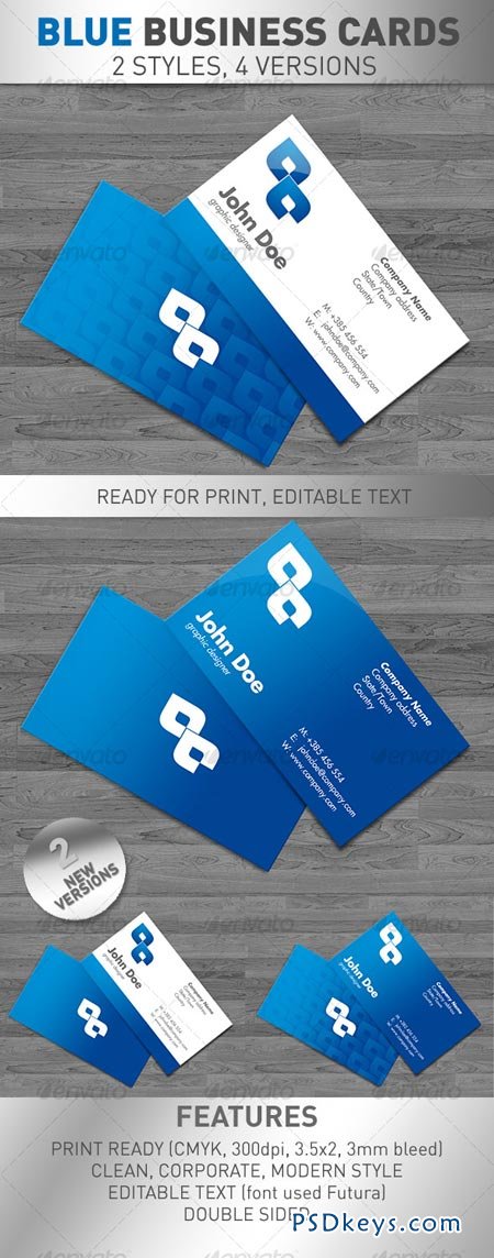 Blue Business Cards 4 VERSIONS 112611