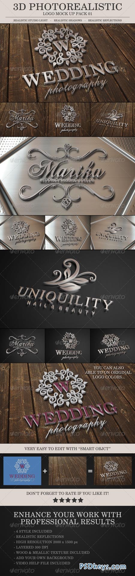3D Photo Realistic Logo Mock Up Pack 01 3828449