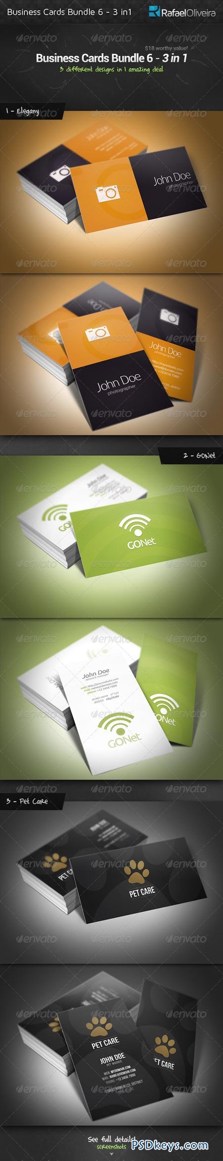 Business Cards Bundle 6 - 3 in 1 3556626