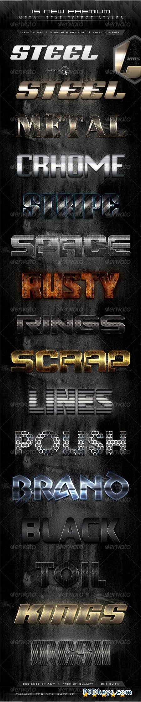 15 New Premium Metal Text Effect Styles 7167525