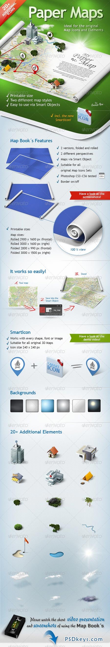 Paper Maps  The stage for your 3D Maps and Icons 5473135