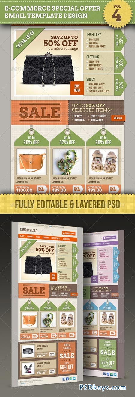 E-commerce Offers Email Template Design Vol.4 1524638
