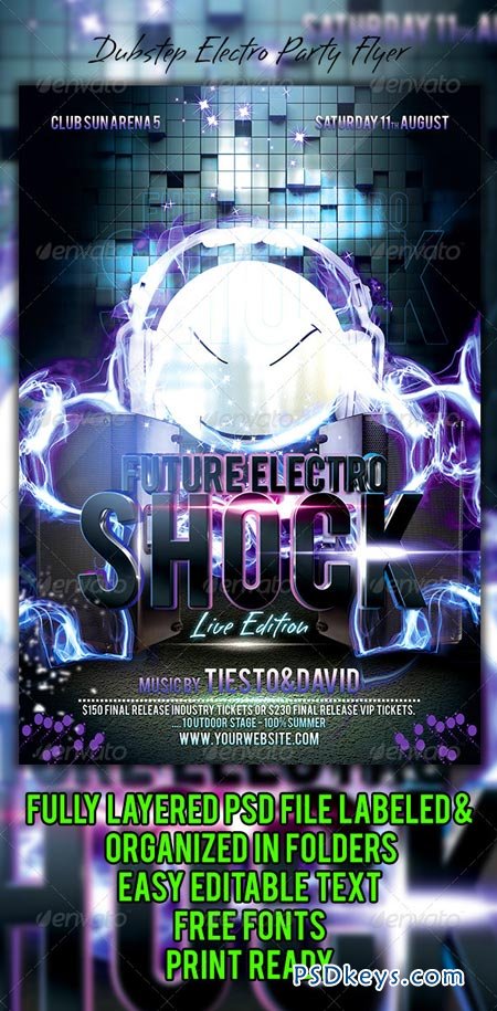 Dubstep Electro Party Flyer 5934390