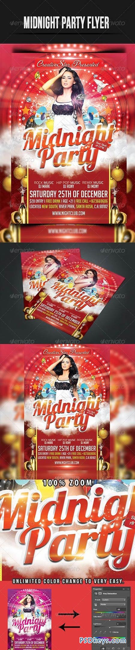 MidNight Party Flyer Template 4579397