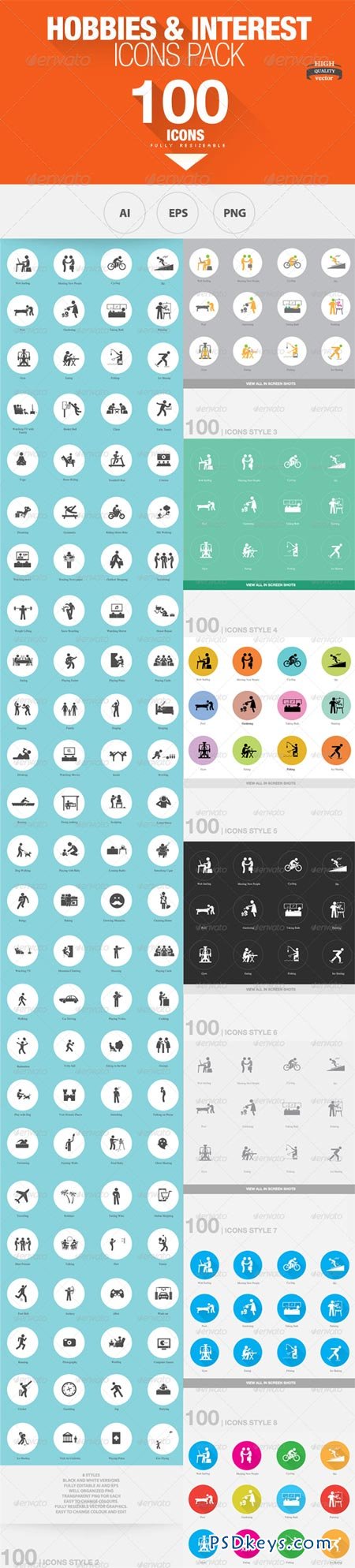 100 - Hobbies and Interests Icons