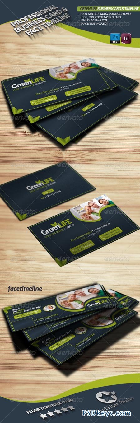 Green Life Business Card & Face-Timeline 3642051