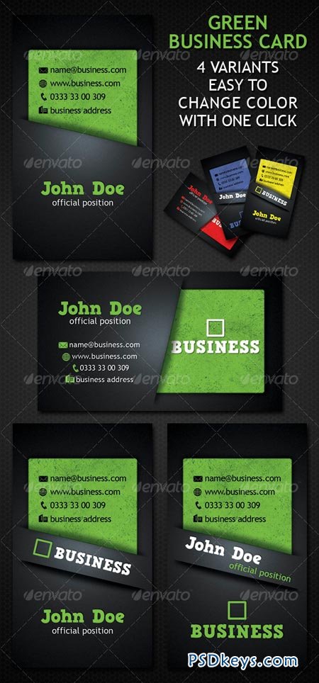 Green Business Card 4 Variation 88470