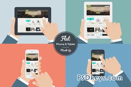 Flat Design Mock-Ups Phone & Tablet 33289