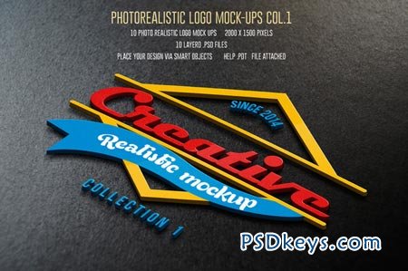 10 Photorealistic Logo Mock-Ups Col.1 31257