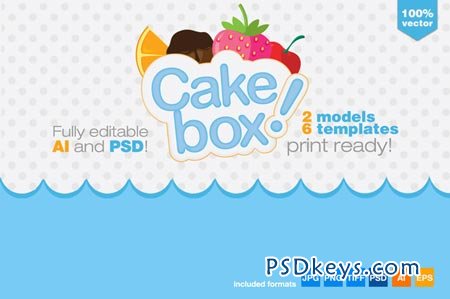 Gift Box Packaging Cake Template 27548
