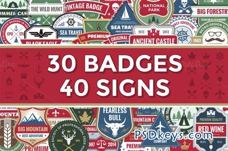30 Badges & 40 Signs 24842