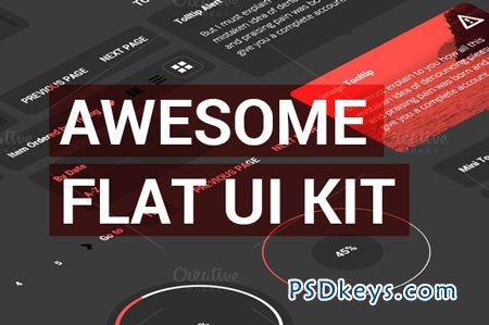 Awesome Flat Ui Kit - PSD 25661