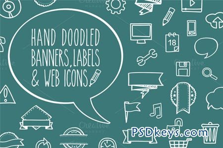 Hand-doodled banners & web icons 21831
