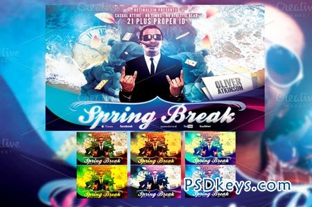 Spring Break Flyer Template 4093