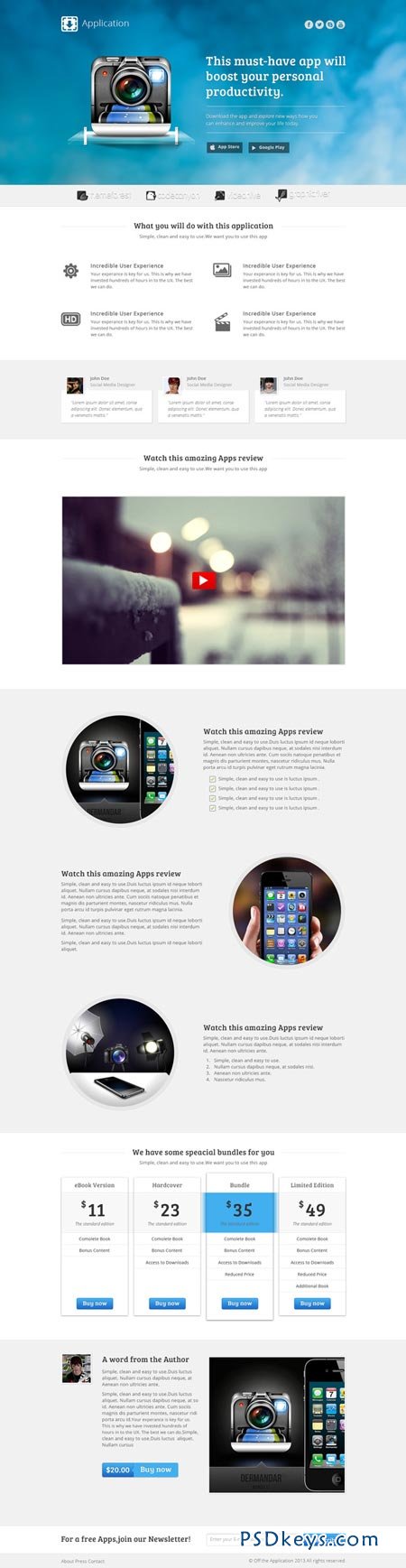 Application - Landing page for apps 4400