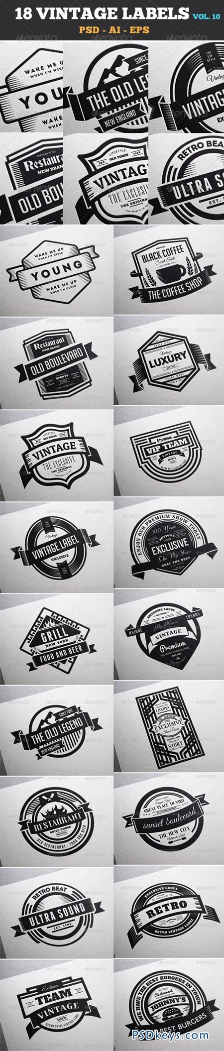 18 Vintage Labels & Badges Logos Insignias V10 7292169