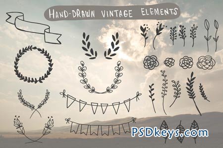 Hand-Drawn Vintage Elements 25462