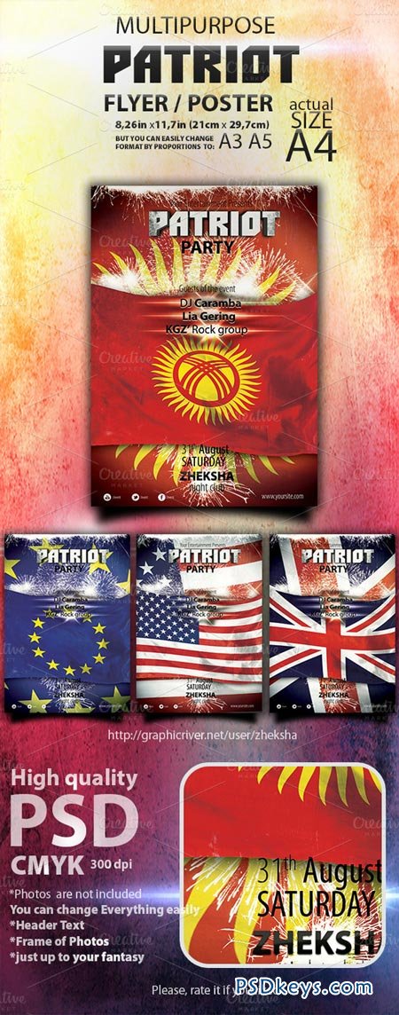 Patriot Themed Template 6253