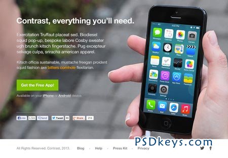 Contrast  Clean iPhone Landing Page 7974