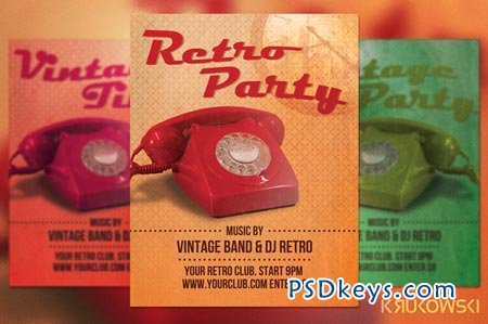 Retro Party Flyer Template 20064