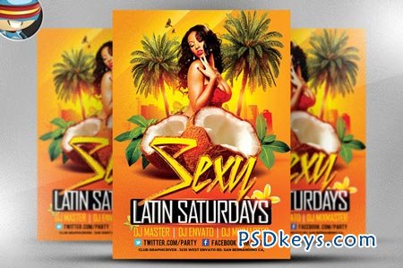 Sexy Latin Saturdays Flyer Template 22510