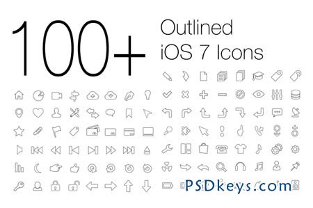 100+ Outlined iOS 7 Icons 16875