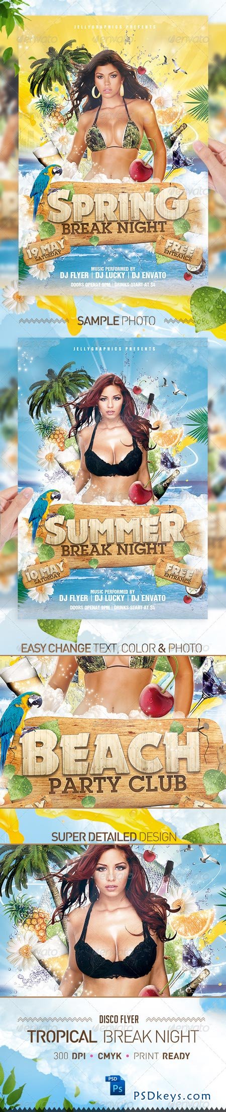 Tropical Spring Summer Beach Night Flyer Party 2224106