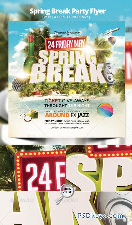 Spring Break Party Flyer 4118081