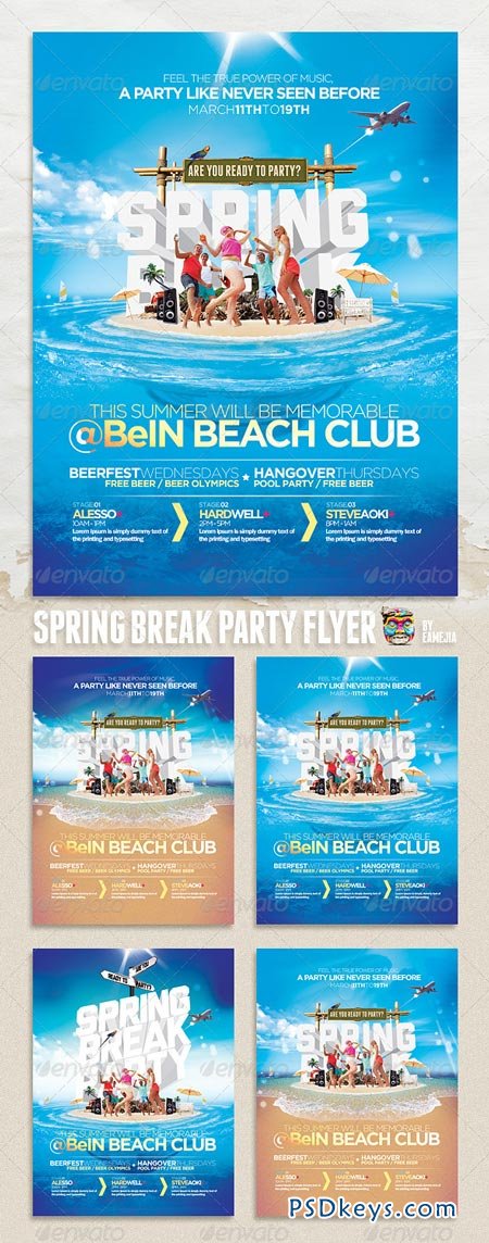Spring Break & Summer Party Flyer 4240484