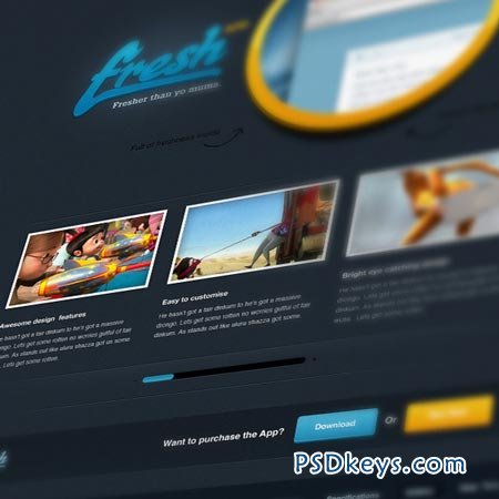 Fresh App Website PSD 449