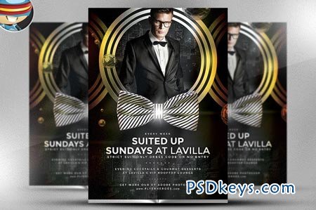 Suited Up Sundays Flyer Template 41228
