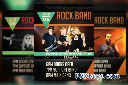 Rock Band Concert Flyer 41485