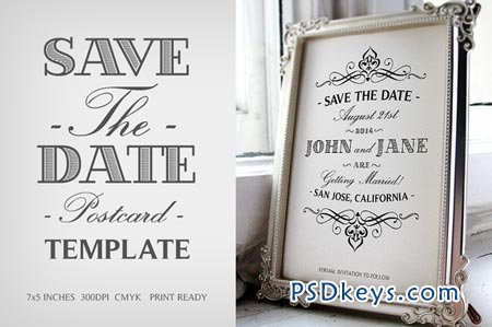 Save The Date Postcard Template V.1 41171
