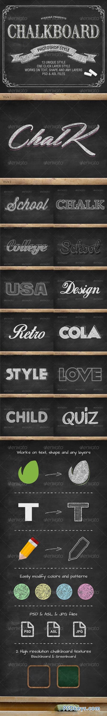 Chalkboard Photoshop PSD Layer Styles 7631766