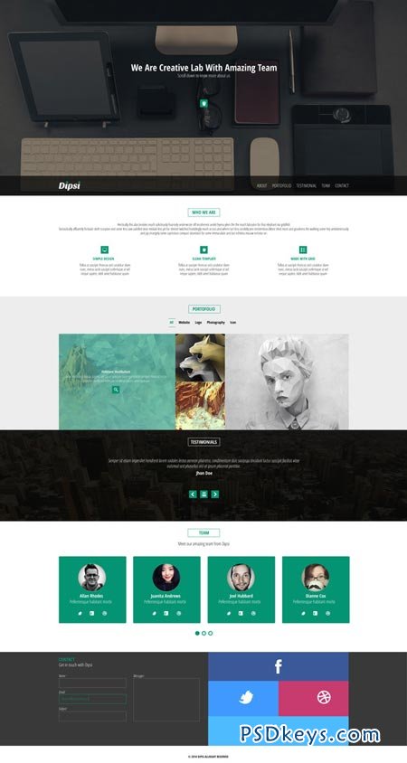 Creative One-Page PSD Template 39152