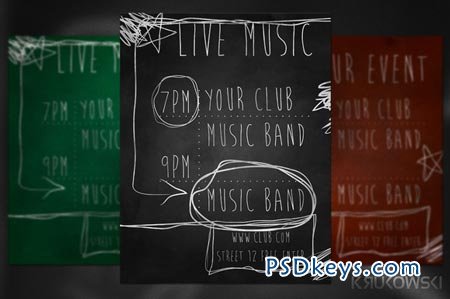 Live Music Chalk Flyer 37975