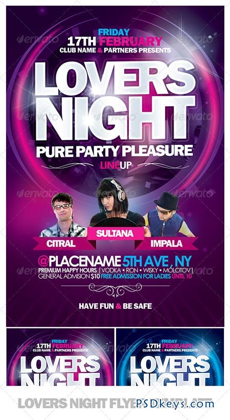 Lovers Night Flyer Template 1367389