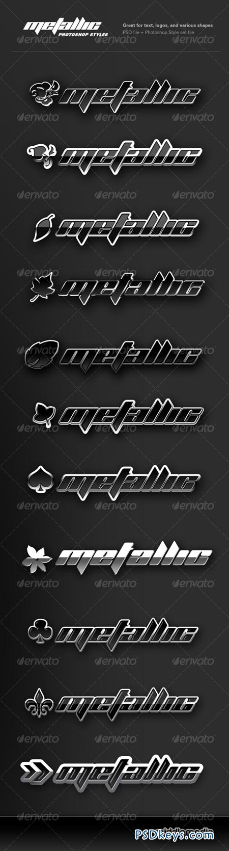 Metallic Chrome Photoshop Styles 116361