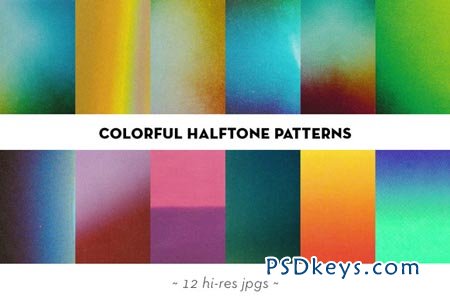 Colorful halftone textures set 30731
