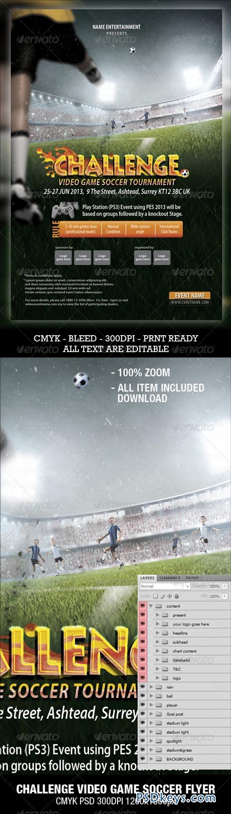 Soccer Video Game Flyer 3289145