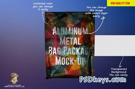 Aluminum Metal Bag Package Mock-up 43687